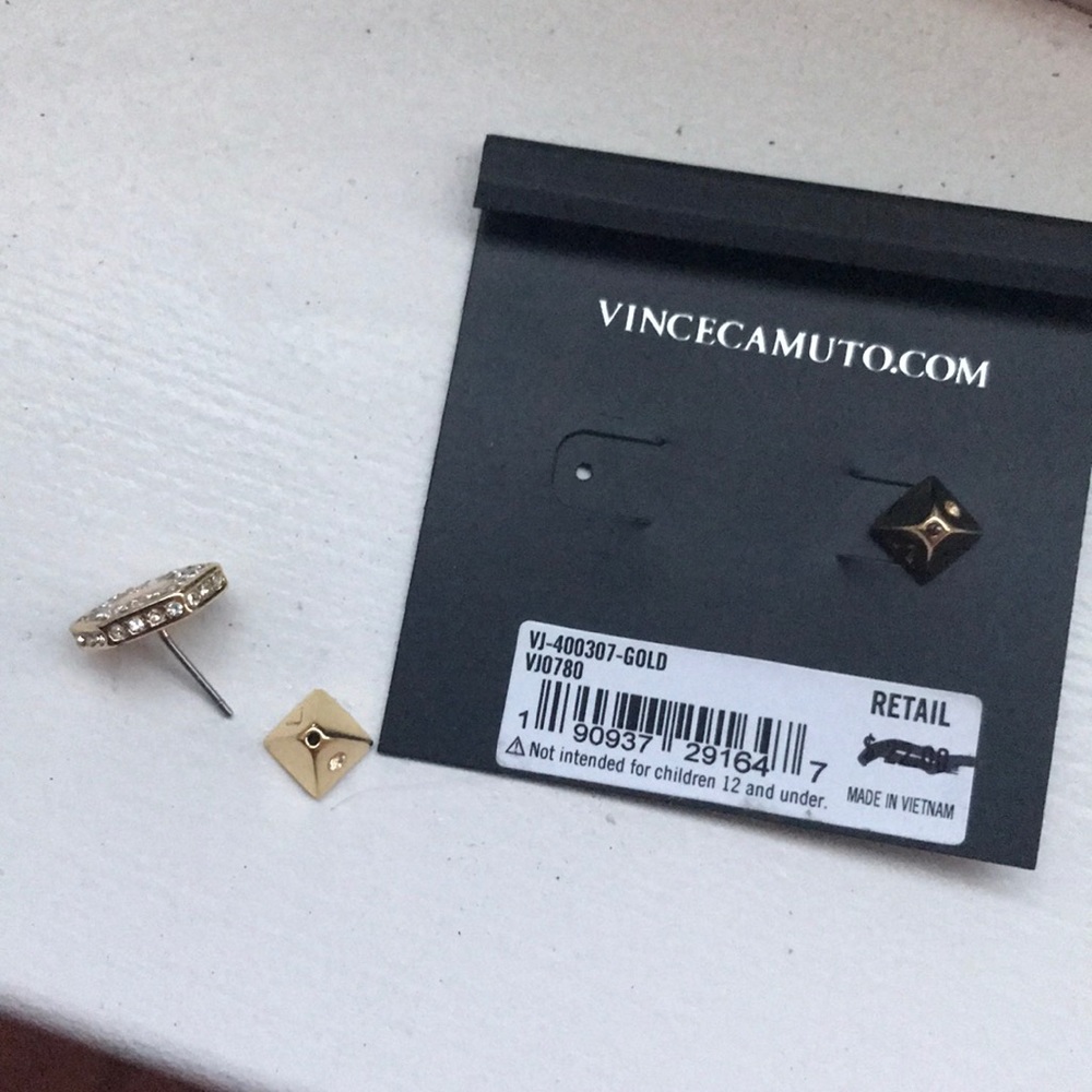 SOLD-Vince Camuto Dainty Gold Stud Earrings - Picture 4 of 7